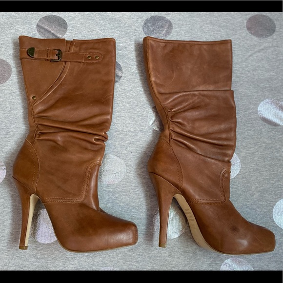 Vintage Signature by Shi Tan Brown Buckle Boots 8 - Picture 2 of 7